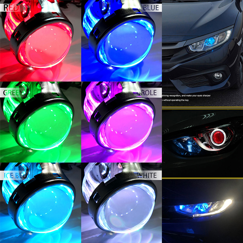 Devil eyes Rgb car lens led module in the headlight Rings Kit Devil Eye For All Car 2.5-3.0 inch Projector Headlight 12V
