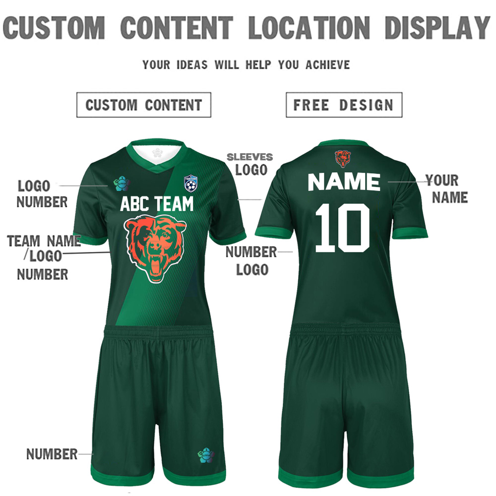 Custom Soccer Short Sleeve Jerseys Set Adult Youth Kid Quick Dry Light High School College Football Team Game Uniforms Wholesale