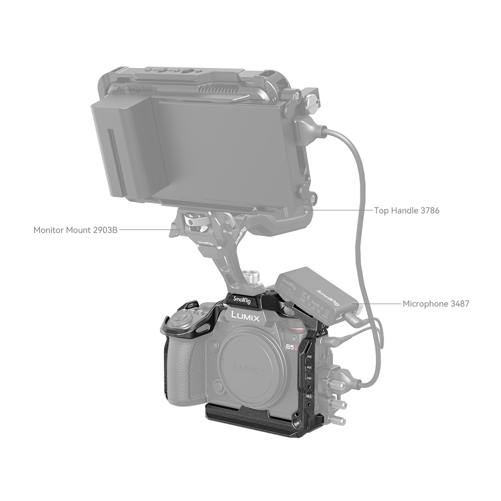 SmallRig Black Mamba Cage for Panasonic LUMIX G9 II / S5 II / S5 IIX 4023 with Arca-Swiss Quick-release Plate