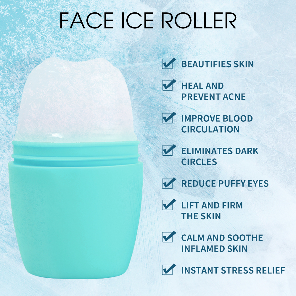 Silicone Face Eyes Ice Roller Anti-Wrinkles Reduce Dark Circles Edema Shrink Pores Tighten Skin Facial Care Beauty Massager Tool