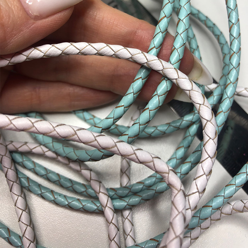 2meter/Lot 3 4 Mm Genuine Braided Leather Cord For Bracelet Making Cow Leather Round Thread Rope For Necklace DIY Jewelry Making