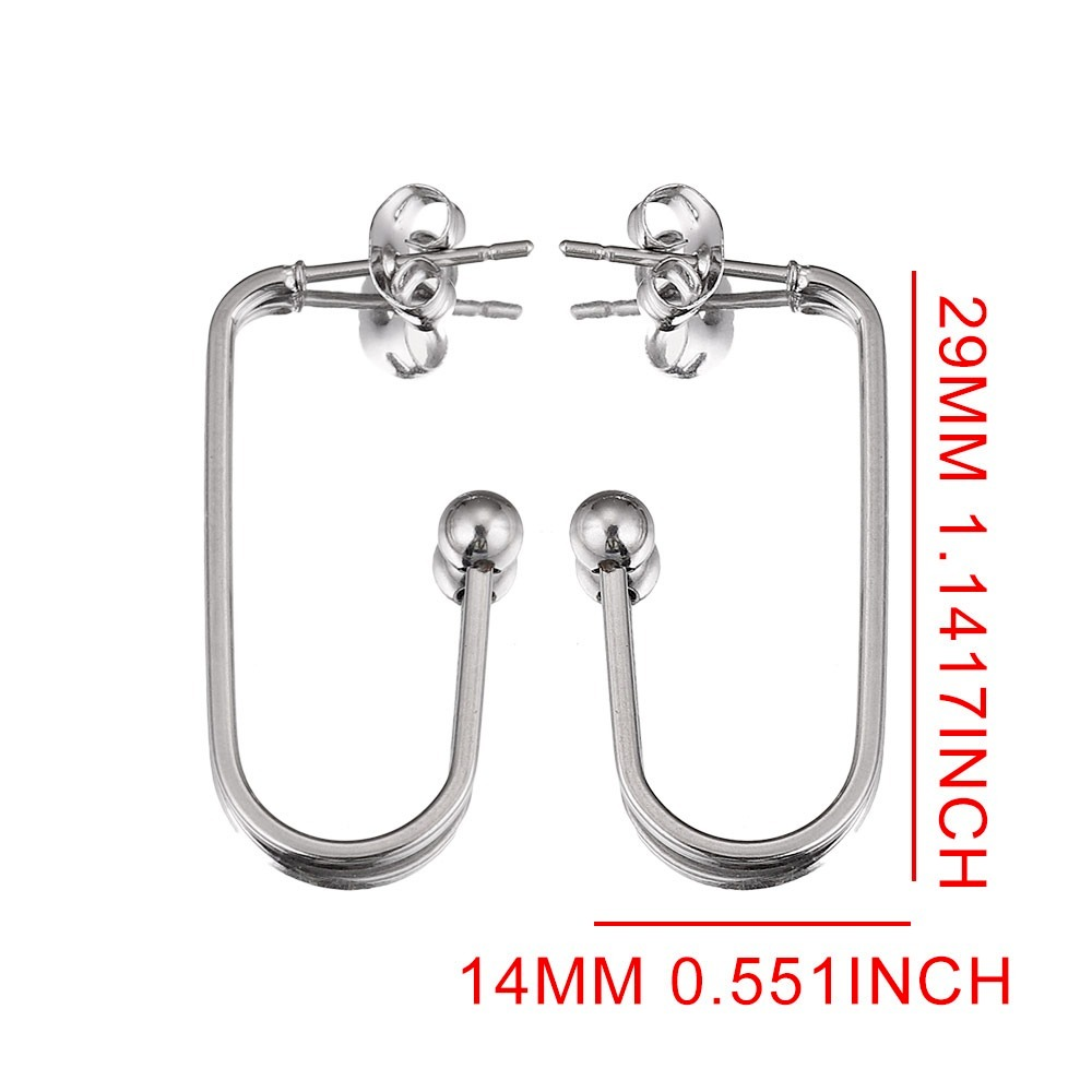 10pcs Gold Earrings Gold Plated Posts with Loop Long C Shape Ear Studs Earrings Accessorie DIY Jewelry Making Supplies Wholesale
