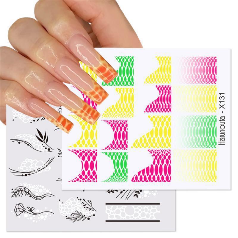 Spring Water Nail Decal And Sticker Flower Leaf Tree Green Simple Summer DIY For Manicuring Nail Art Watermark