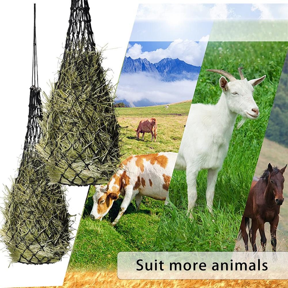 Slow Feed Hay Feeder for Horses Goat Feeder Hay Net 2 X 2 Inch Holes Large Capacity Portable Hanging Hay Net Bags For Horse