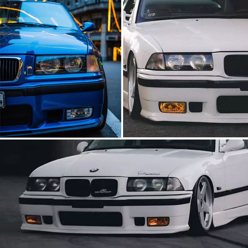 Left & Right Front Bumper Headlight Fog Lamps Housing For BMW E36 318i 318ti 323i 328i 1992-1998 Car Fog Lights Assembly Covers