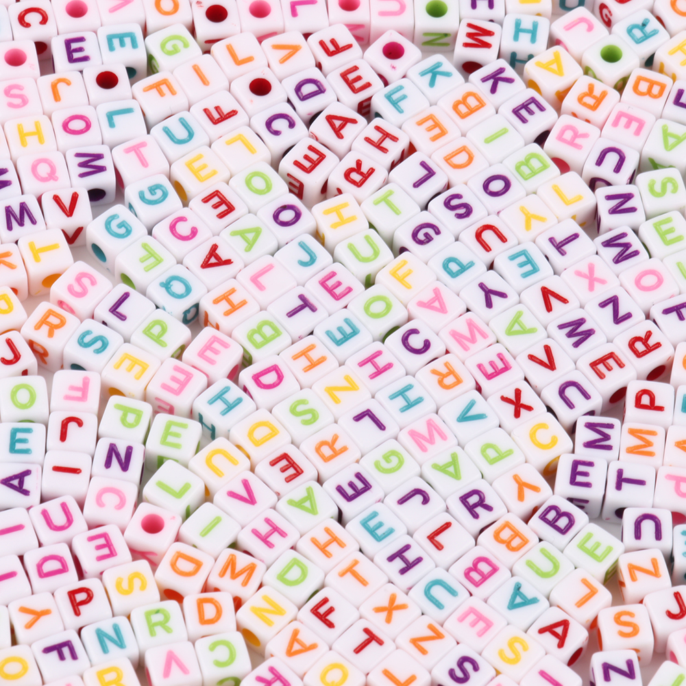 5mm Mixed Square Letter Acrylic Alphabet Cube Loose Spacer Beads For Jewelry Making Diy Handmade Bracelet Necklace Accessories