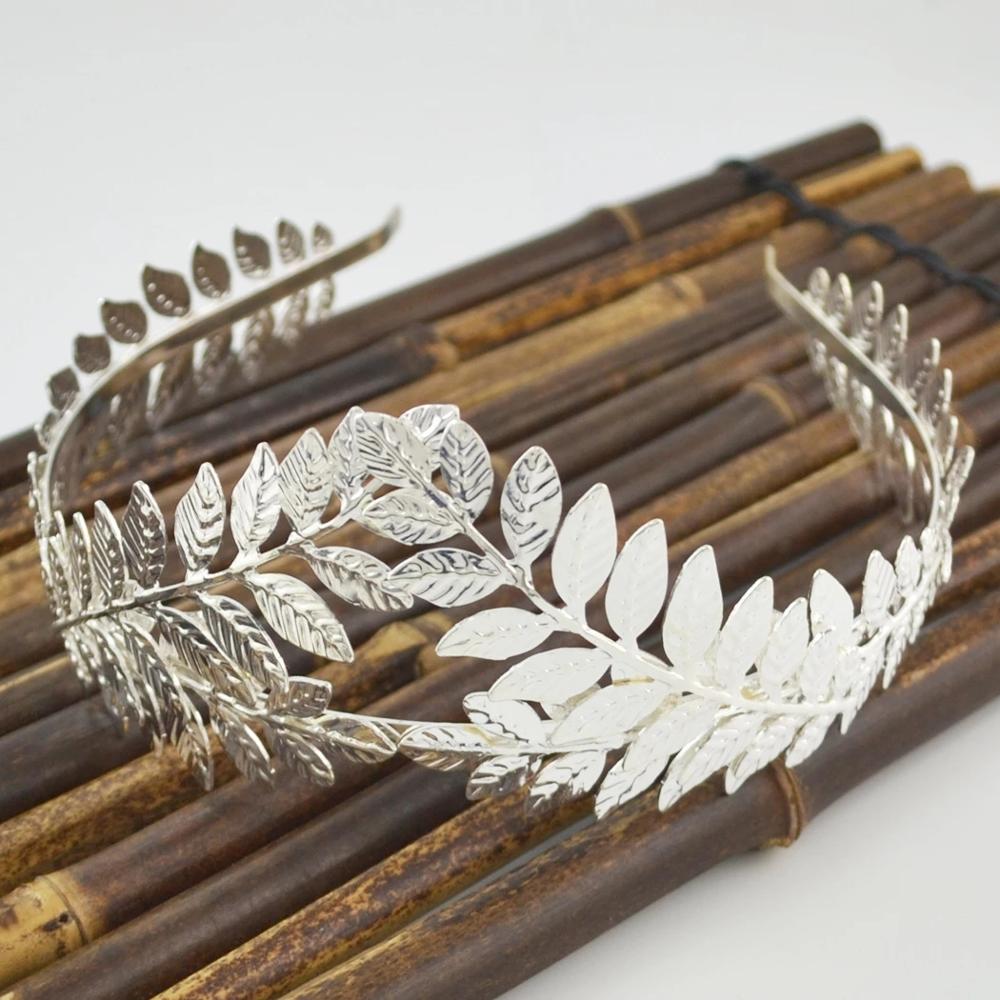 Baroque Greek Roman Metal Leaf Hairbands for Women Boho Head Crowns Tiaras Girl Birthday Jewelry Party Wedding Hair Accessories