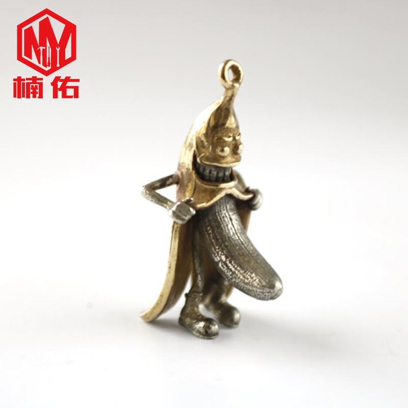 1PC Spoof Banana Man Retro Brass Copper EDC Paracord Beads Lanyard Pendants Knife Beads Umbrella Rope Cord Beads Pendants