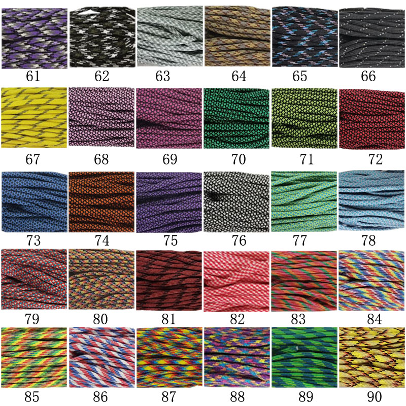 550 Paracord Parachute Cord, Lanyard Tent Rope, Mil Spec Type III, 7 Strand Paracord for Outdoor Hiking, Camping, DIY Bracelet