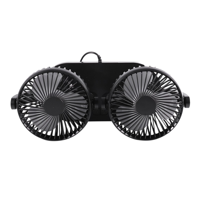Portable 12V 360 Degree All-Round Adjustable Car Auto Air Cooling Dual Head Fan Low Noise Car Auto Cooling Air Fan Car Accessor