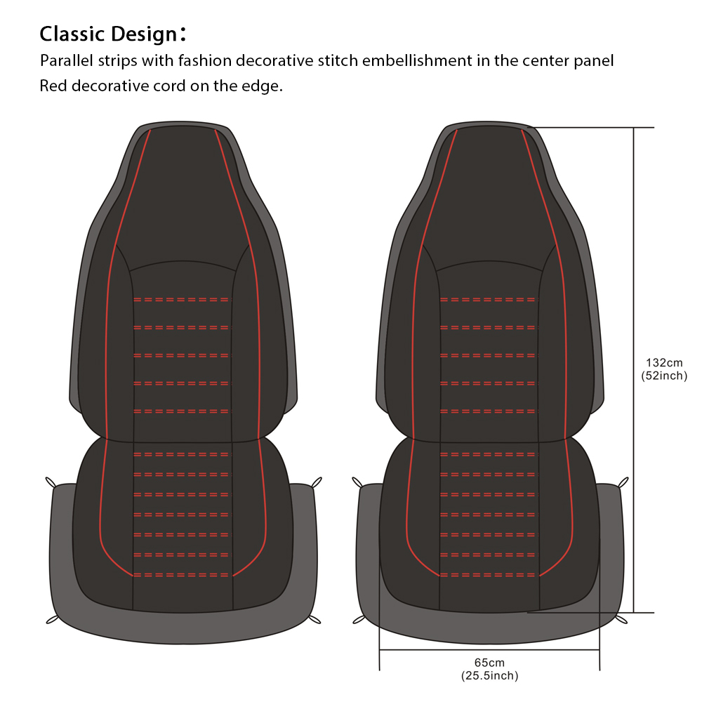 Universal PU Leather Car Front Seat Covers High Back Bucket Seat Cover Fit Most Cars, Trucks, SUVS, 2 PCS Auto Seat Covers