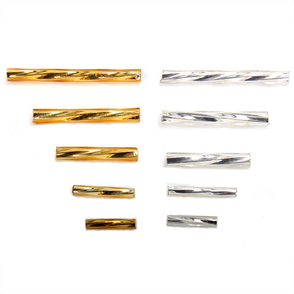 6/9/11/15/20 / 25mm Gold silver color 45g / hand twist tube glass seed beads DIY jewelry necklace / tassel jewelry making