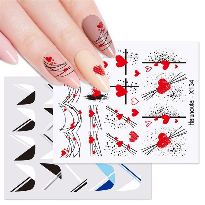 Spring Water Nail Decal And Sticker Flower Leaf Tree Green Simple Summer DIY For Manicuring Nail Art Watermark