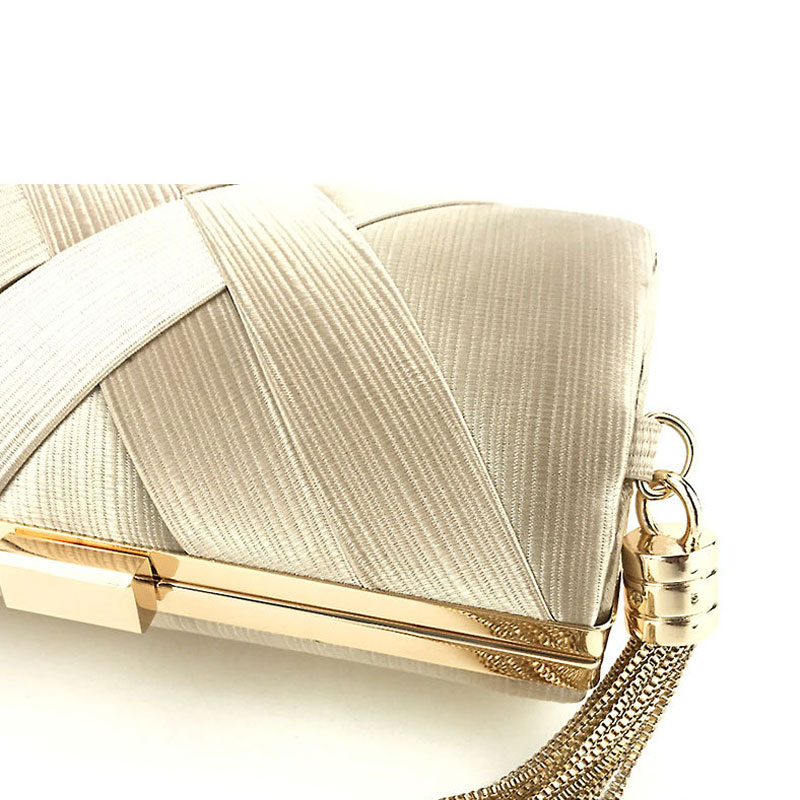 New Wallet Stylish Multi-Color Dinner Bag Evening Luxury Women Bridal Party Prom Golden Tassel Wedding Clutch Purse Silk Handbag