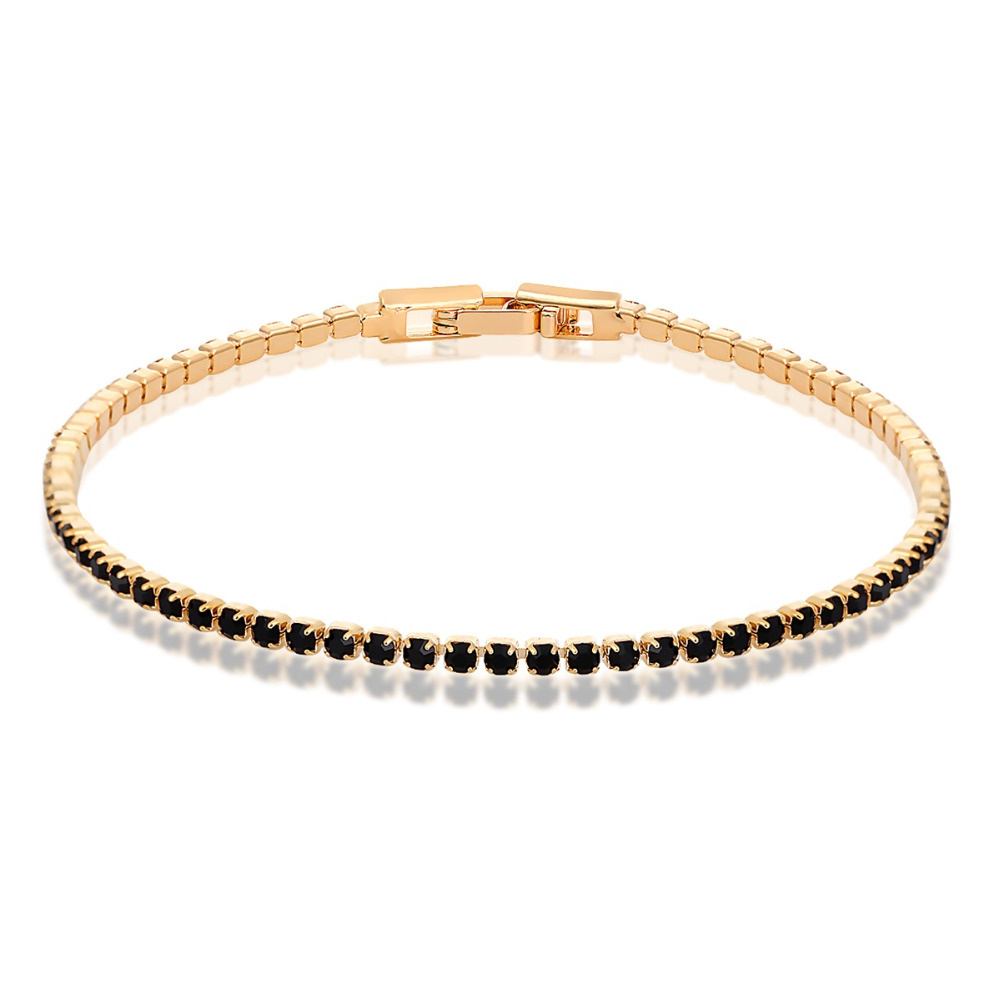 6colors 17+2cm Gold Color Cluster Rhinestone Crystals Slim Tiny Tennis Chain Bracelets Jewelry for Women Girls Pulseira feminina