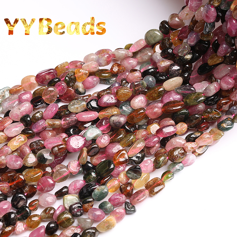 6-8mm Natural Irregular Colorful Tourmaline Stone Beads Loose Spacer Beads For Jewelry Making DIY Bracelets Necklace 15'' Strand