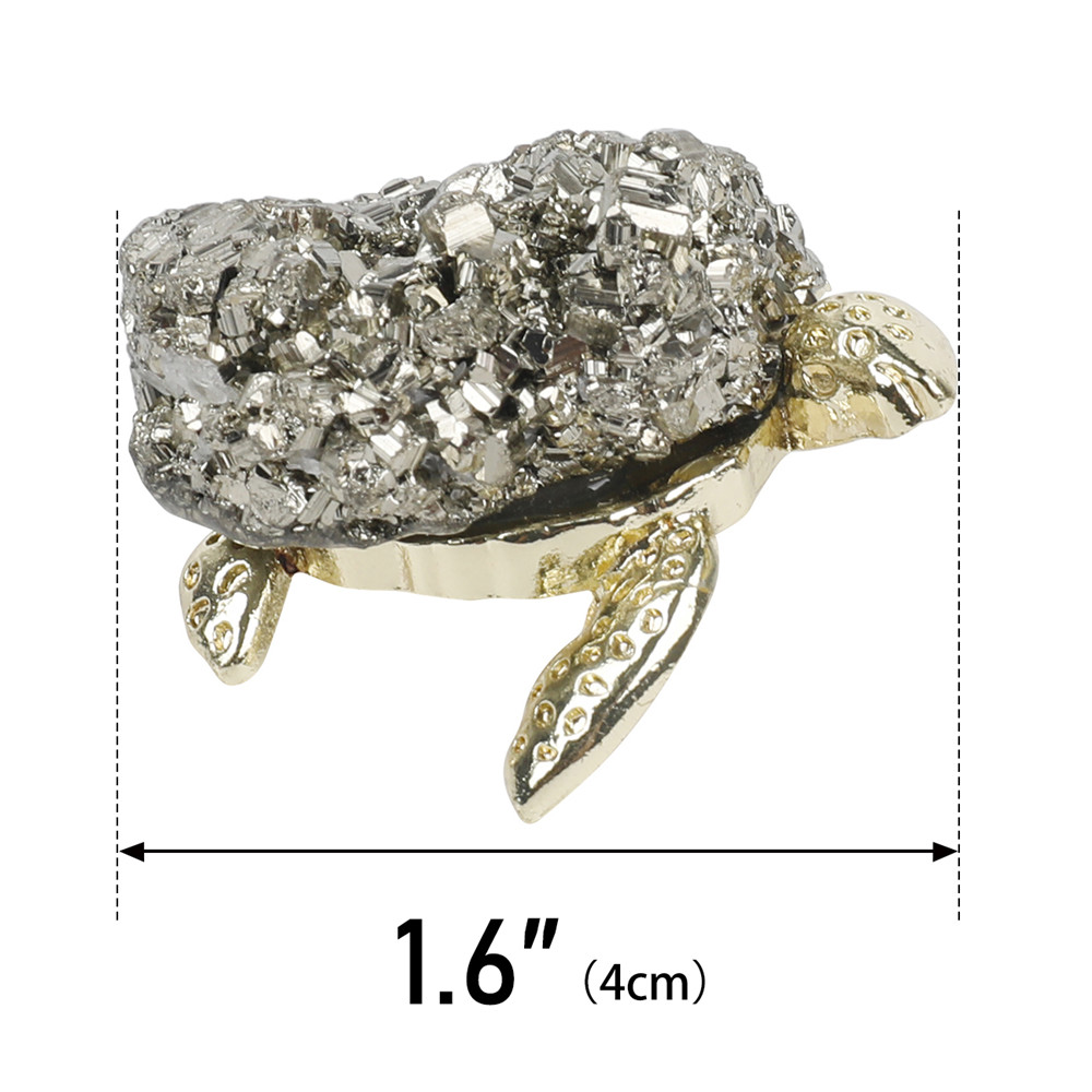 1pcs Natural Pyrite Stones Crystal Cluster Sea Turtle Shape Quartz Home Decoration