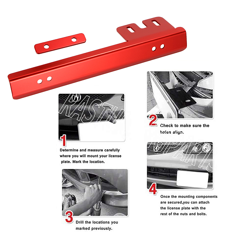 Universal Car Bumper Front License Number Plate Frames Mounting Relocate 6 Color Aluminum Bracket Holder For Volkswagen Honda