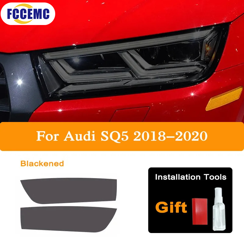 For Audi Q2 Q3 F3 8U Q5 Q7 4M Q8 SQ2 SQ5 SQ8 RSQ3 RSQ8 HD Car Headlight Protective Film Tint TPUSticker Auto Headlamp Decor Film