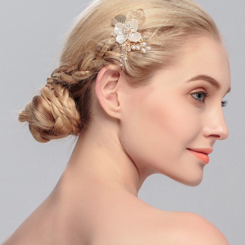 Efily Bridal Wedding Hair Accessories Crystal Flower Hair Combs Clips for Women Bride Headpiece Bridesmaid Party Jewelry Gift