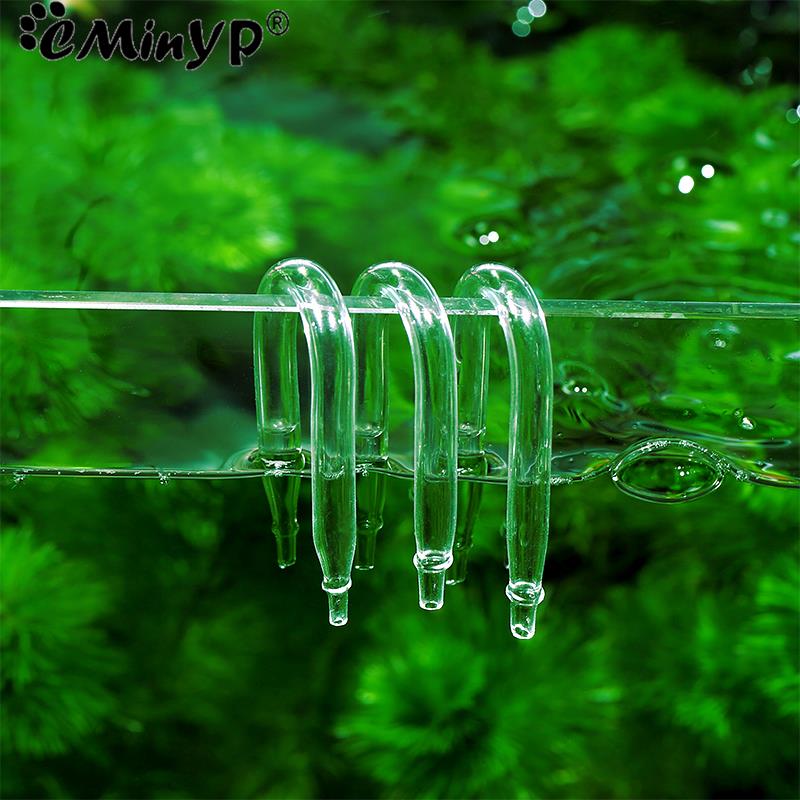 Aquarium U Shaped Air Pipe Connector Fish Tank Co2 Oxygen Tube Check Valve Glass Tube For Co2 Diffuser Air Pump Accessories