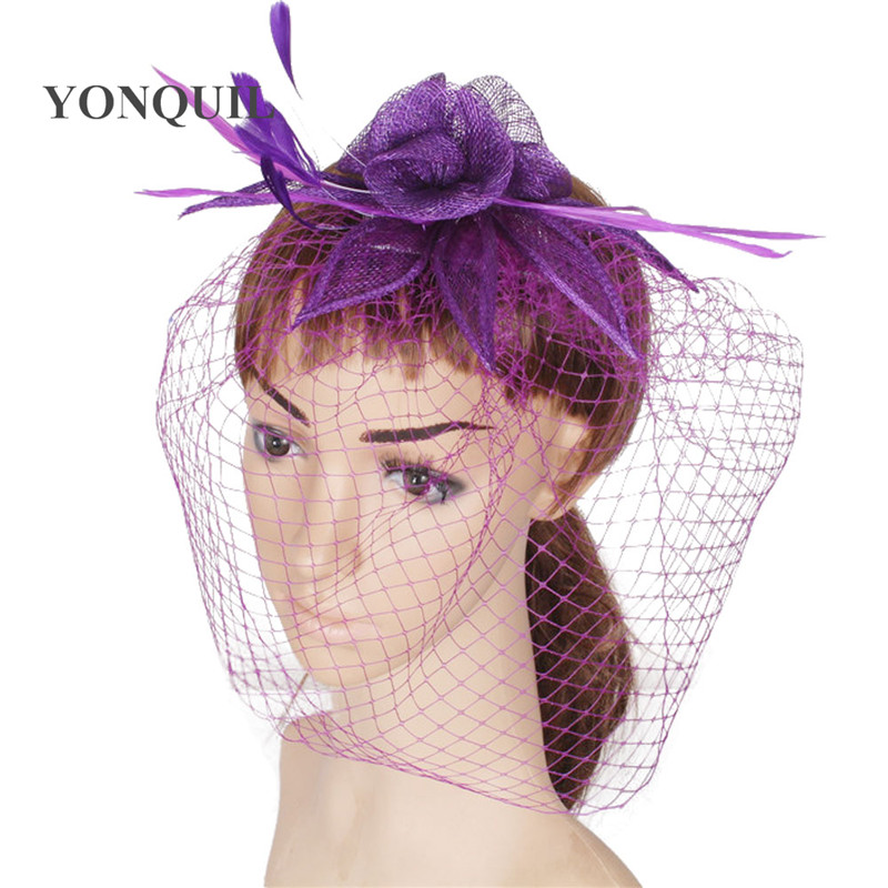 21 Colors High Quality Sinamay DIY Rose Hair Fascinators Bridal Veils Mesh Hats Accessories For Elegaht Women Party Wedding