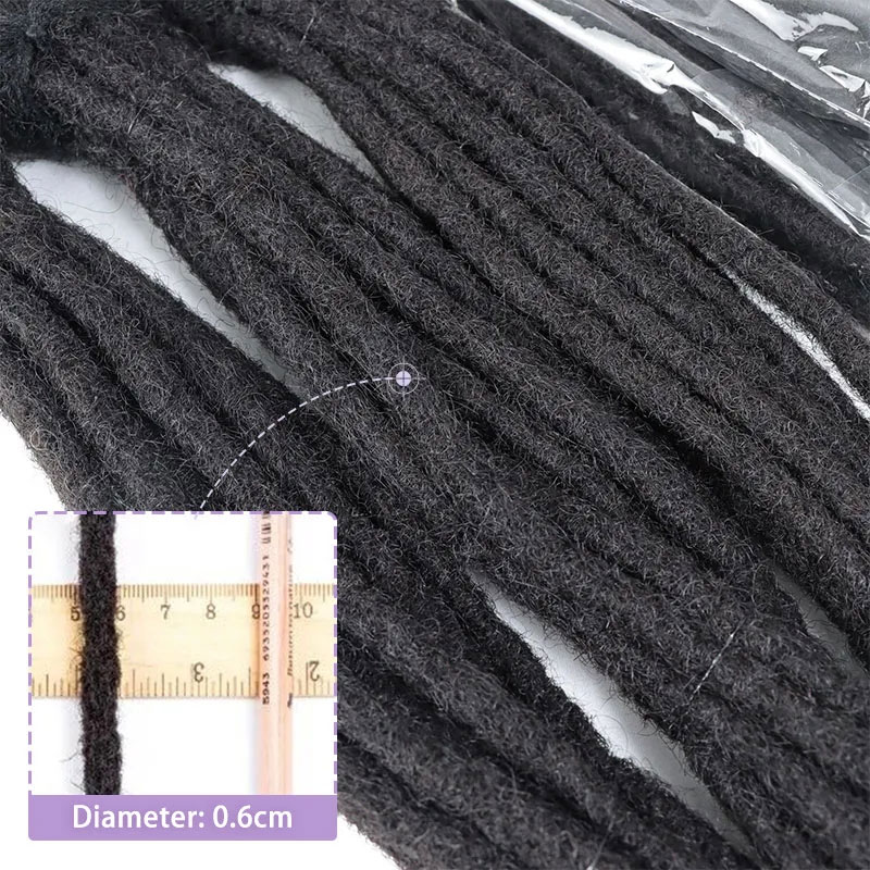 6-30Inch Handmade Locs With Loose Curly Ends Dreadlocks Human Hair Extensions For Women Braiding Hair Extensions Crochet Braids