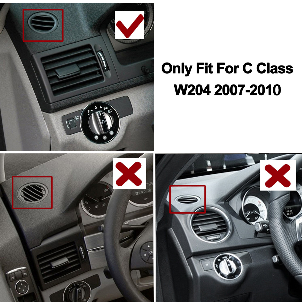 LHD RHD Console Small Round AC Air Vent Grille Cover For Mercedes Benz W204 C Class C180 C200 220 230 260 280 300 350 2007-2010