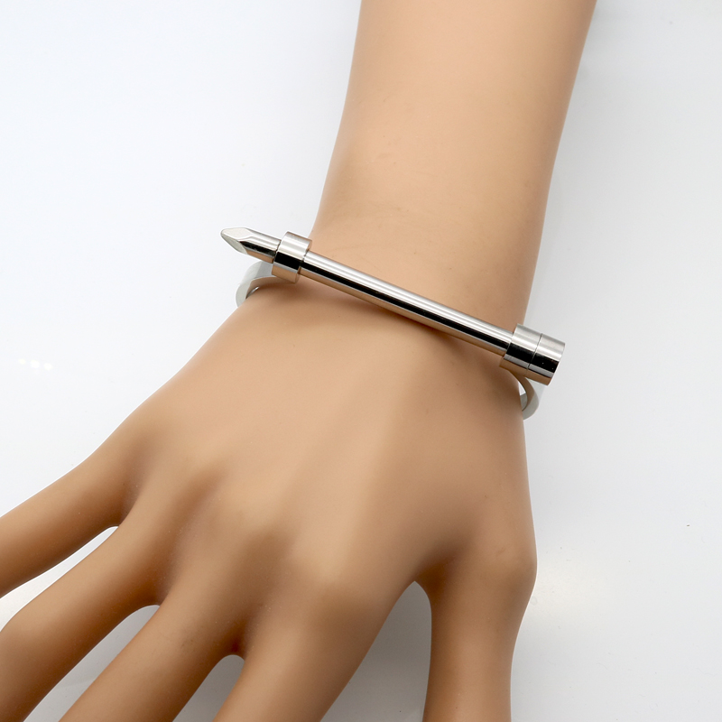 Vintage Punk Luxury Brand Jewelry Nail Bracelet Titanium Steel Bangles Gold Colour Cuff Bracelets & Bangles For Women