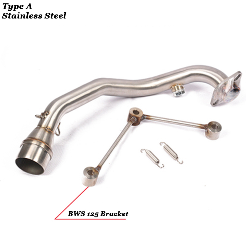 Motorcycle Exhaust Full Systems Modified Titanium Alloy Connect Link Tube Front Link Pipe For Yamaha BWS 125 CYGNUS-X 125cc