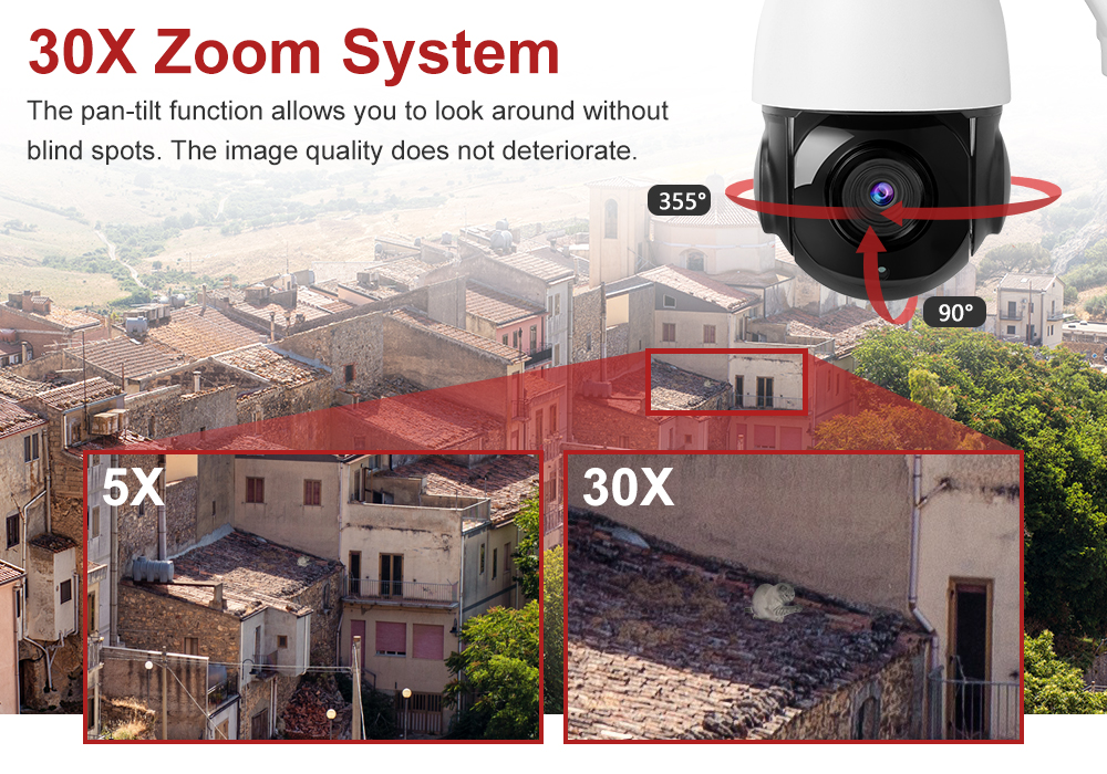 Anpviz 5MP PTZ Camera Outdoor 30X Zoom Speed Dome Security Surveillance POE IP Camera IR 80m IP66 P2P View
