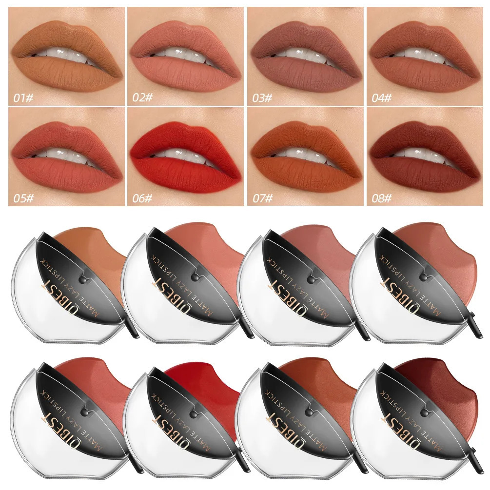 QI Lip Makeup Lazy lipstick Velvet Matte Lip Color Waterproof Non stick Cup Lasting Makeup 240705