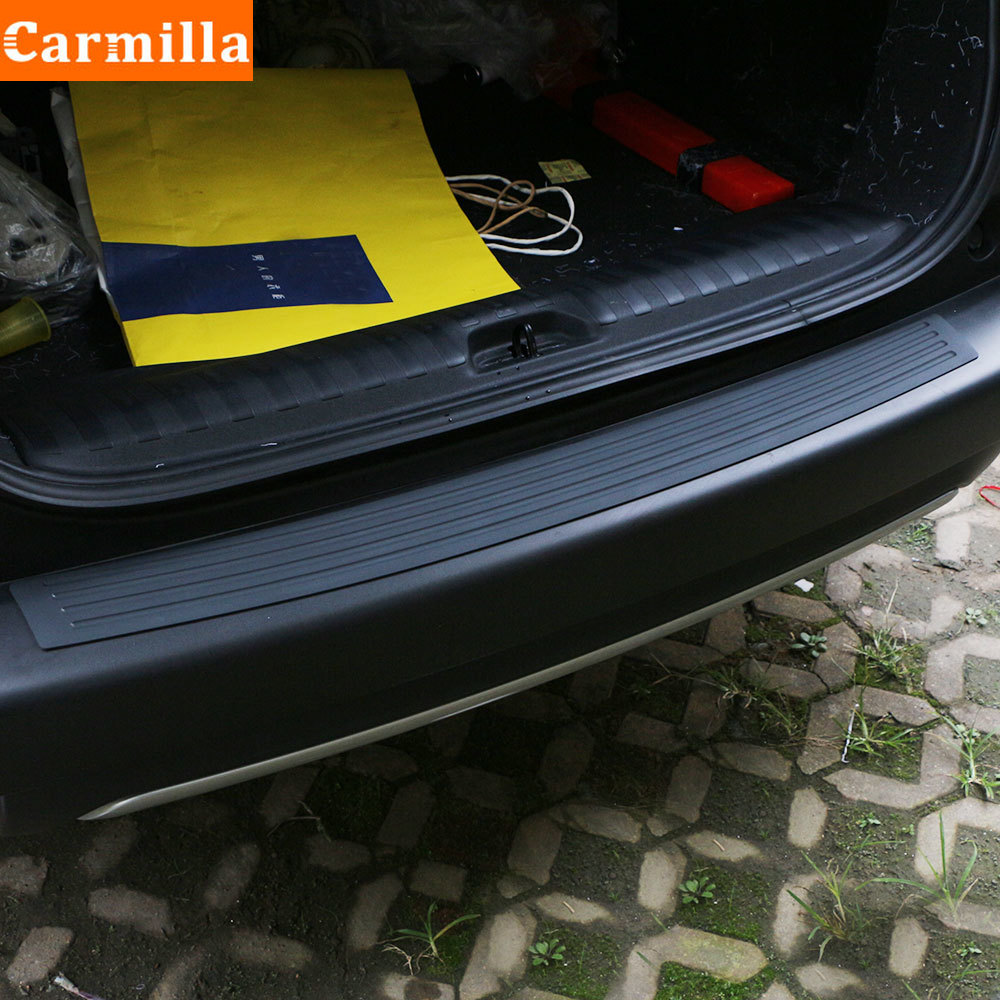 Carmilla Car Trunk Door Sill Plate Protector Rear Bumper Guard Rubber Pad Trim Cover Strip for Ford Ecosport 2018-2020