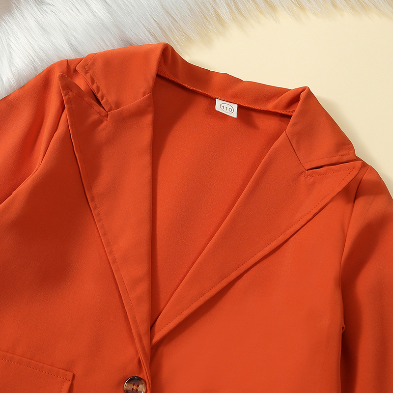 Pudcoco Toddler Kids Baby Girl Fall Jackets Long Sleeve Notched Lapel Coats Single Breasted Blazers Outerwear 3-7T