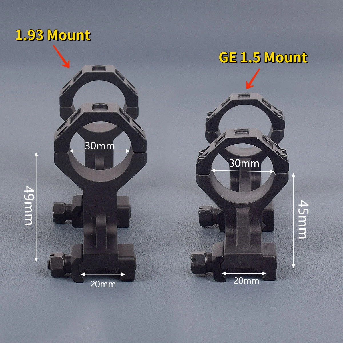 LAMBUL Tactical GE Automatics Scope Hunting Airsoft Accessories ar15 Double Clamp Metal Riflescope 1.5 1.93 Mount For 20mm Rail