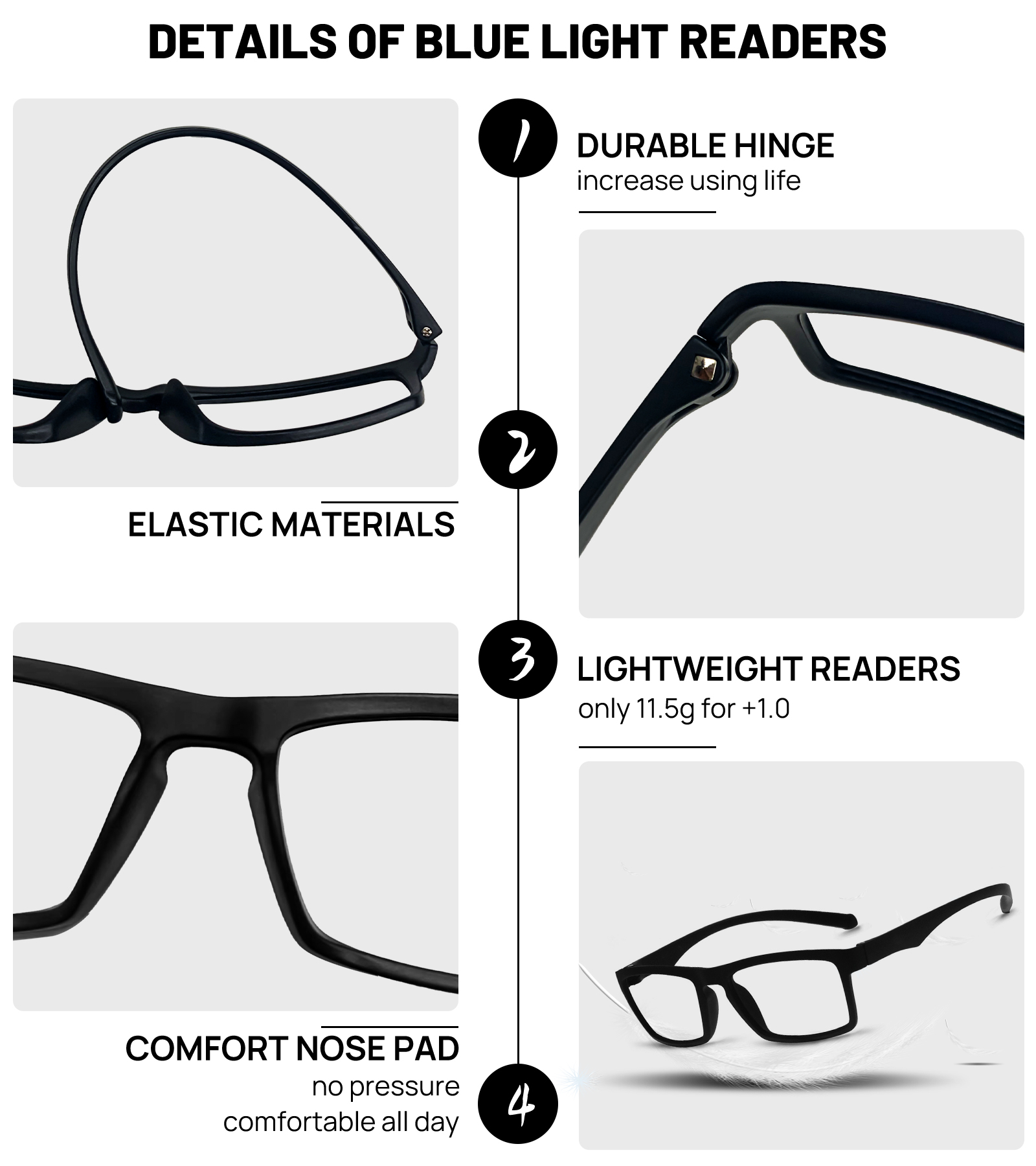 OCCI CHIARI Unbreakable Reading Glasses Men Anti-fatigue TR90 Ultralight Eyeglasses Frame For Reader Women+1.25 +1.75 +2.25 +2.5