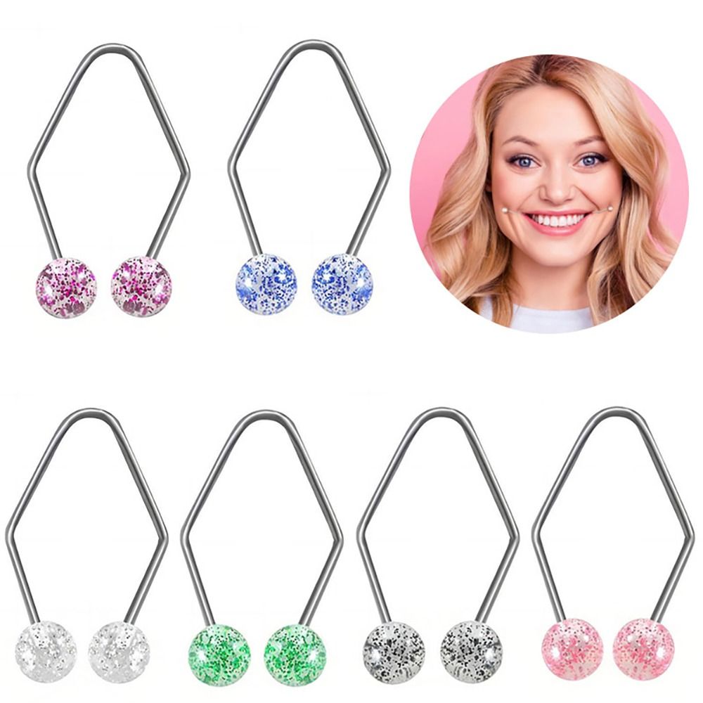 1 Pair Develop Natural Dimples Dimple Trainer Sequin Style Easy to Wear Alloy Dimple Maker for Cheeks Facial Beauty Tools