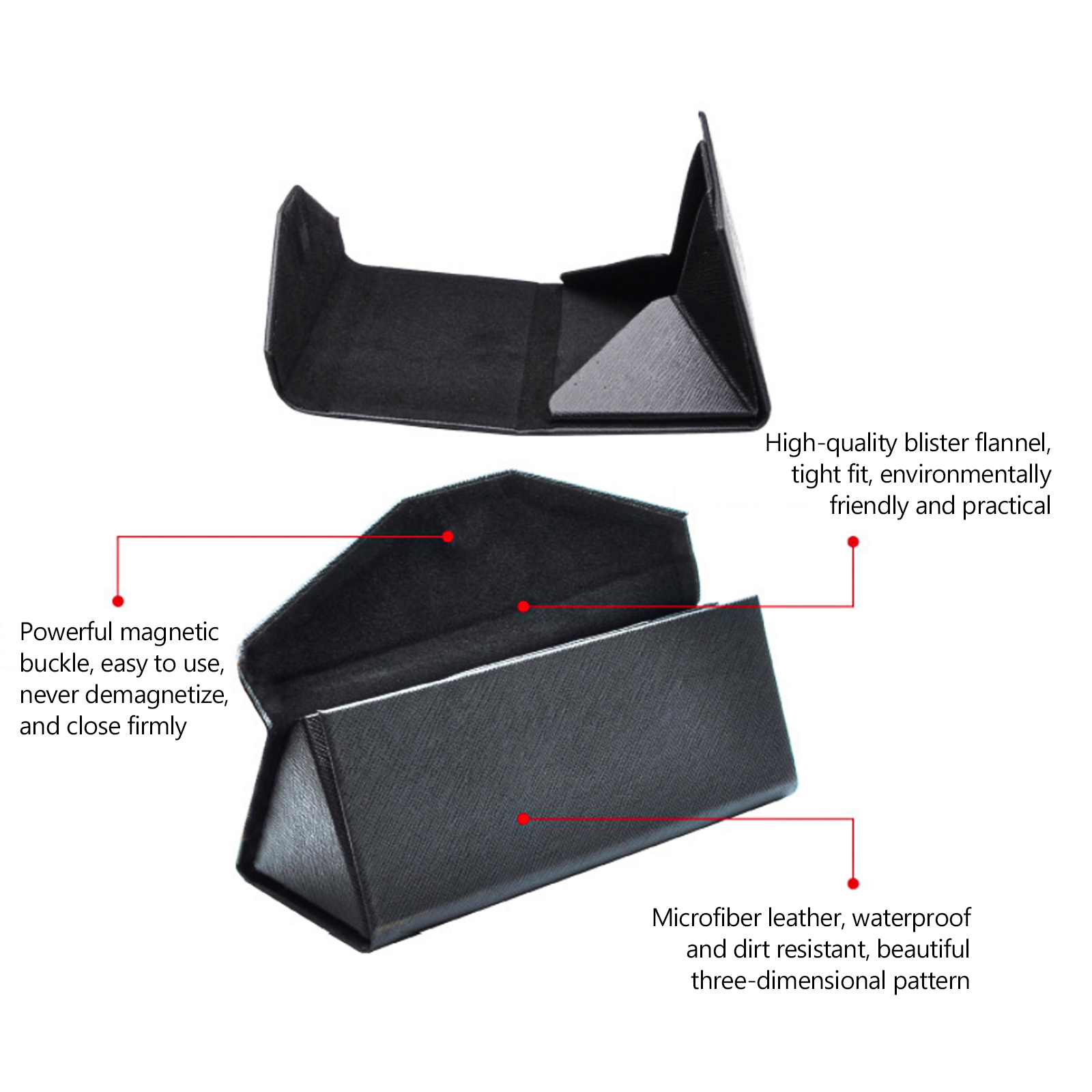 PU Leather Sunglasses Case Foldable Women Men Portable Reading Glasses Box Eyewear Triangle Container Protective Covers