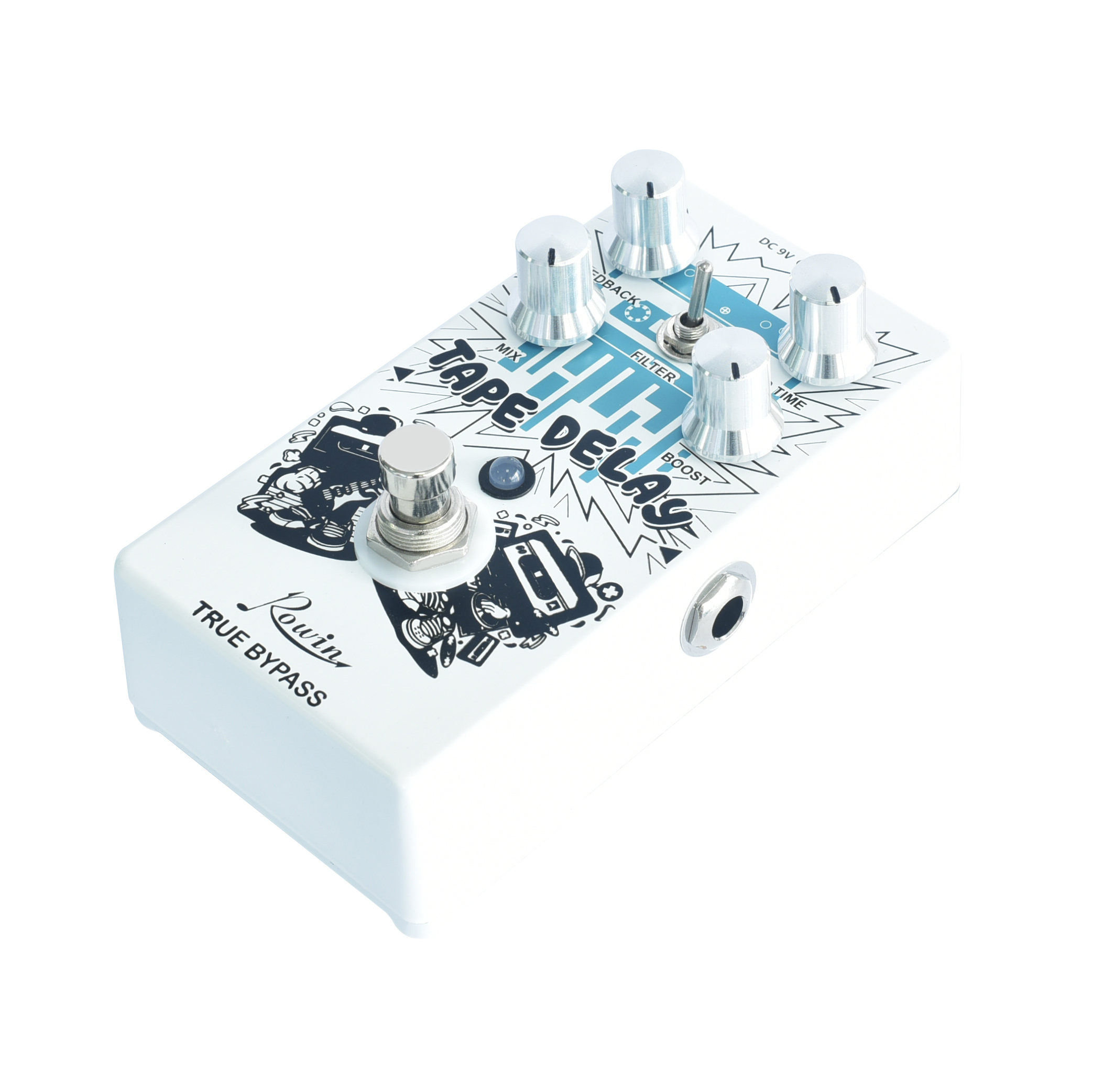 Rowin Tape Delay Guitar Effect Pedal with Reverb Boost Effect Pedal Combined Combined With Bass Effects Wide Range Delay RE-01