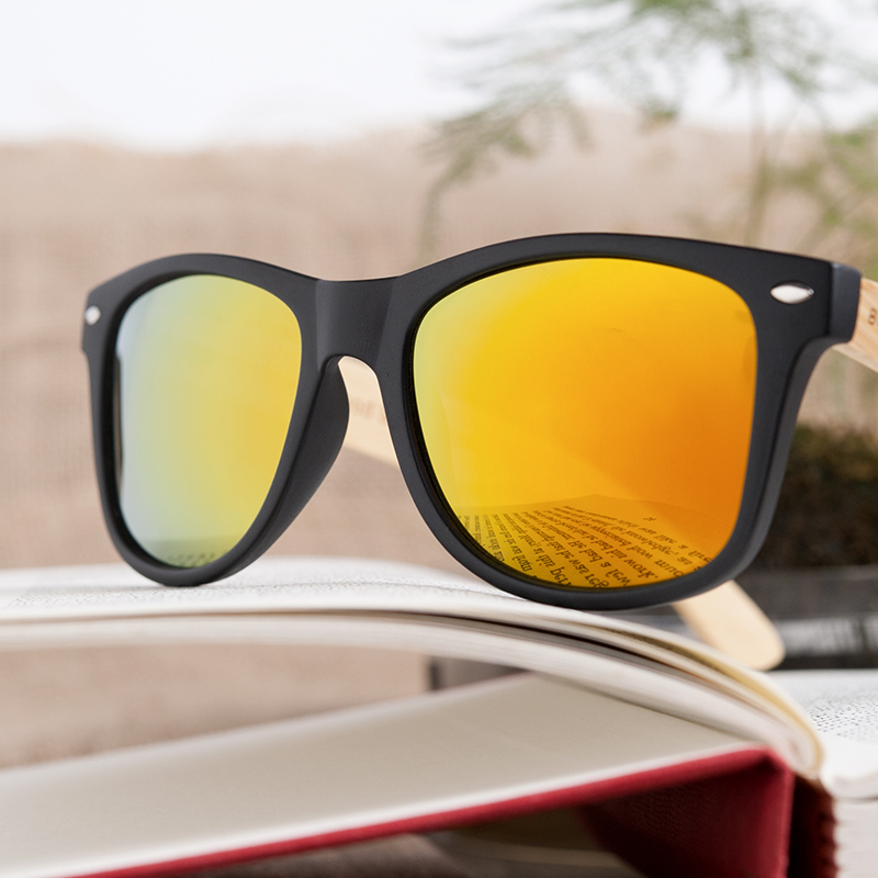 BOBO BIRD Simple Style Bamboo Legs Polarized Lens Sun Glasses Women Men with Wood Gift Boxes As Best Gift For Friends Women Mens
