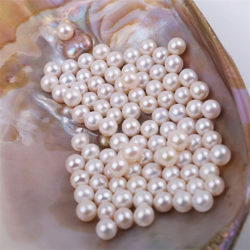 Hot Sale 3A Quality Round Freshwater Pearls No/Half/Full Hole Loose Beads Pearl White Shinning Luster Natural Pearls 2-12mm