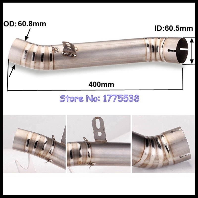 Titanium Alloy for Aprilia RSV4 2009-2015 for Aprilia Tuono V4 2011-2016Motorcycle Exhaust Mid Link Pipe Connect ID:61mm Muffler
