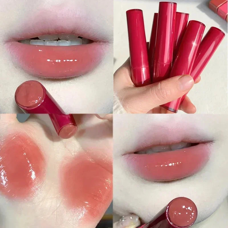 8-color jelly lipstick mirror gloss solid color lip color glass tea red brown lip color coloring cosmetics 240705