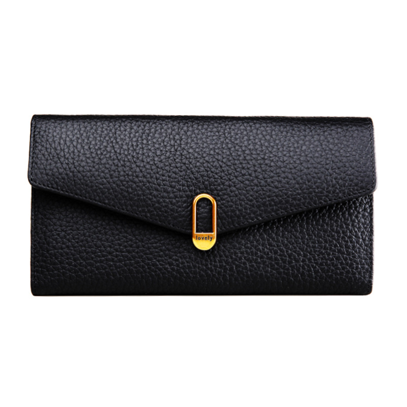 Genuine Leather Wallets for Women Luxury Designer Women's Wallet RFID Long Purses High Quality Card Holder Clutch Bag