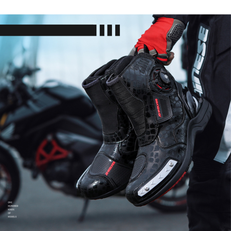Motorcycle Shoes Luminous Riding Boots Men's Racing Track Special Shoes Breathable Waterproof Non-slip Wear-resistant and Anti