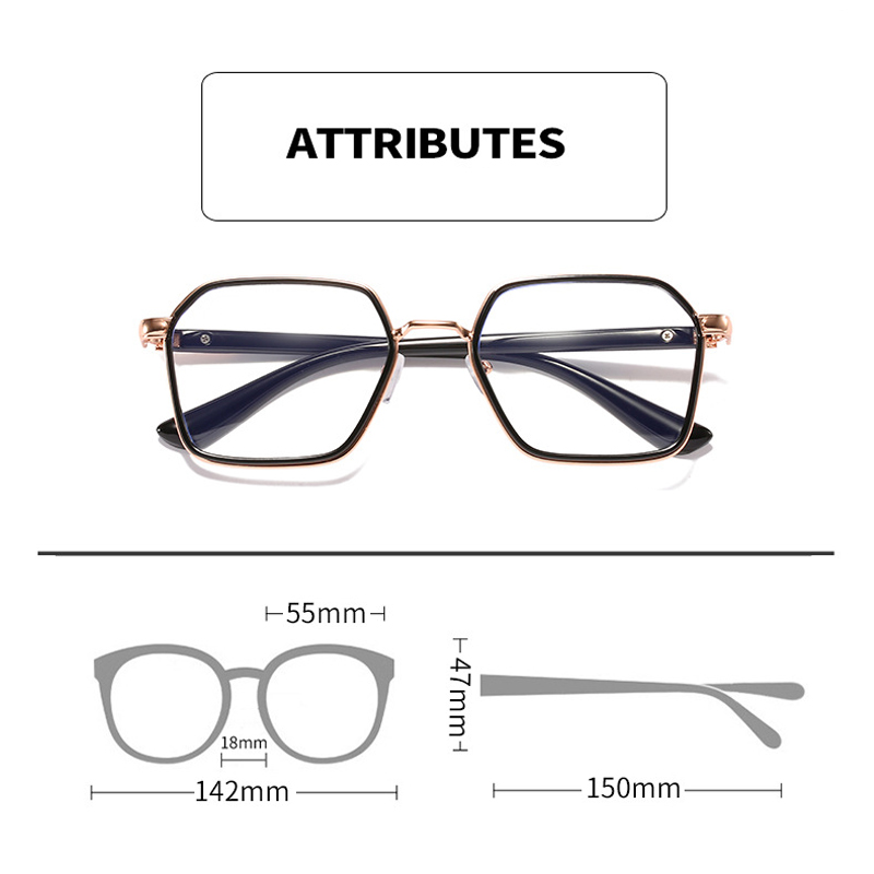 iboode Blue Light Blocking Myopia Glasses Finished Men Women Large Frame Myopic Eyewear Optical -1 -1.5 -2 -2.5 -3.5 Spectacles