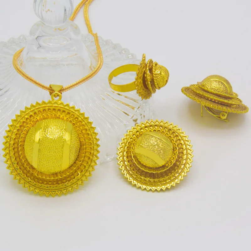 Shamty HOT Bridal Pure Gold Color African Jewelry Sets Ethiopian Nigeria Sudan Eritrea Kenya Habasha Style Wedding Set A30029