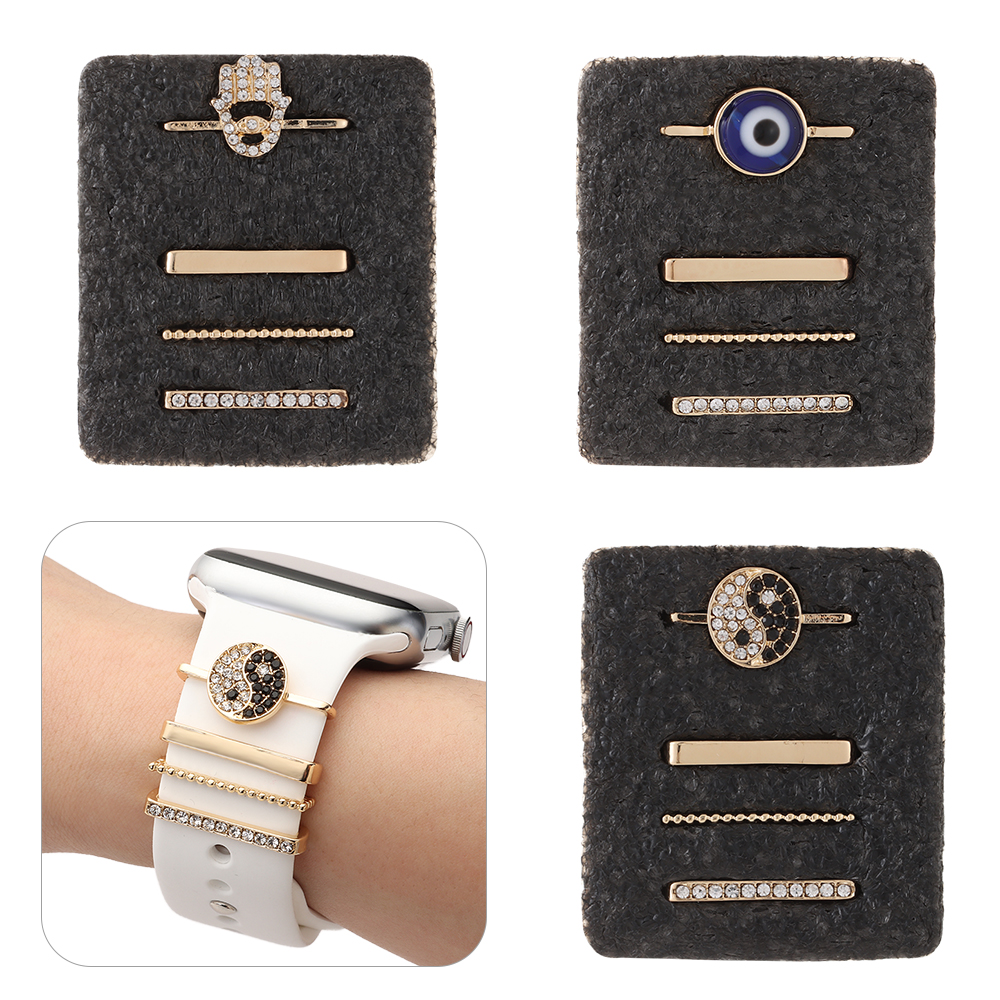 2022 Metal Charms Decorative Ring For Apple Watch Band Diamond Ornament Smart Watch Silicone Strap Watchband Accessories