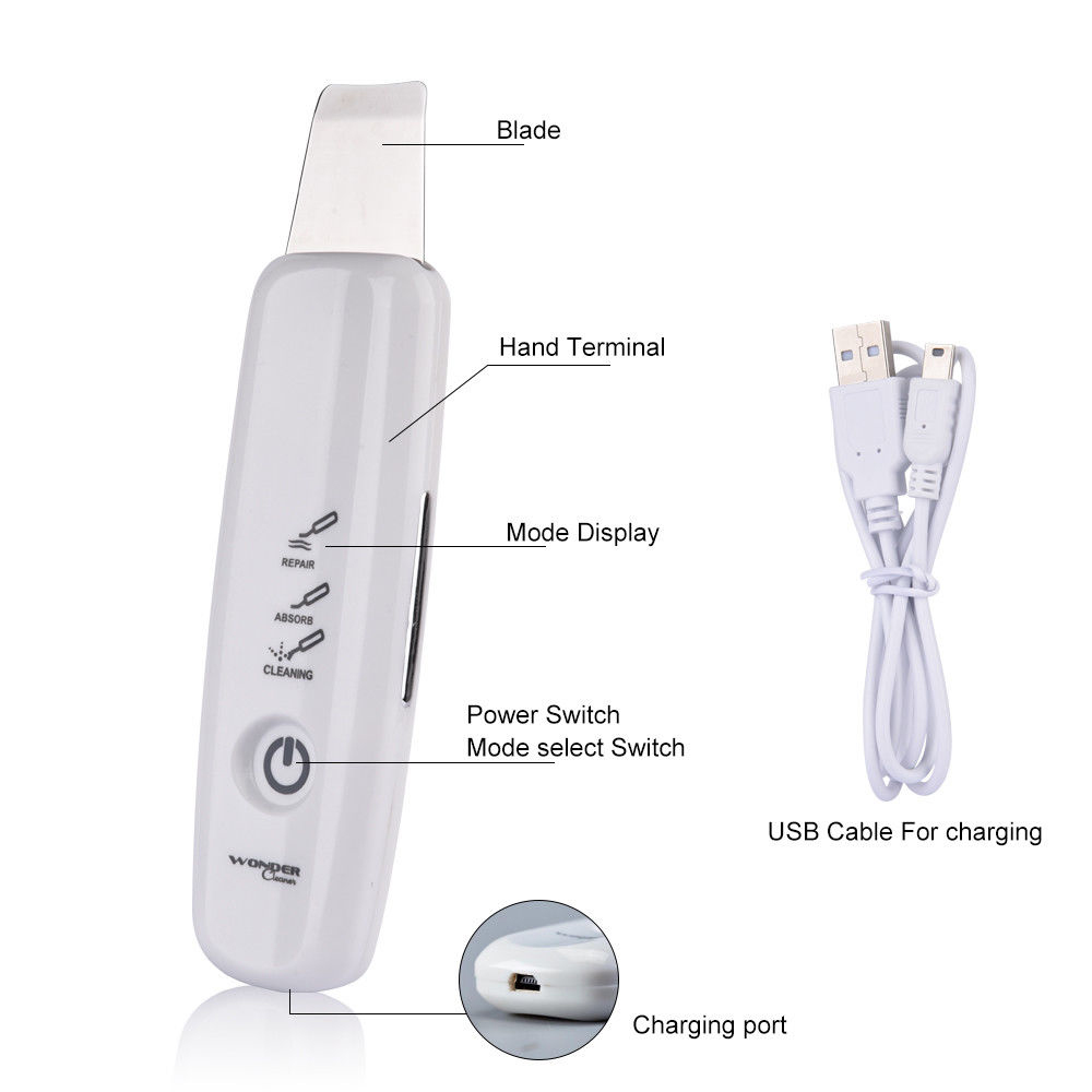 Ultrasonic Peeling Machine Skin Care Facial Cleanser Blackhead Cleaning Device EMS Microcurrent Ultrasonic Scrubber