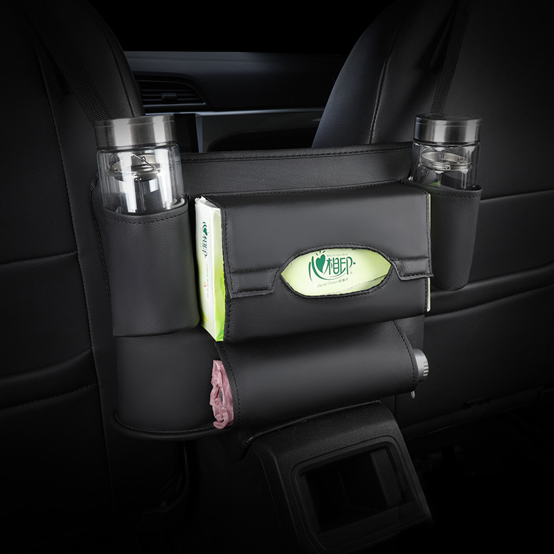 Leather Car Seat Handbag Holder Large Capacity Tissue Bag Storage Between Seats Upgraded Armrest Purse Phone Water Cup Pockets